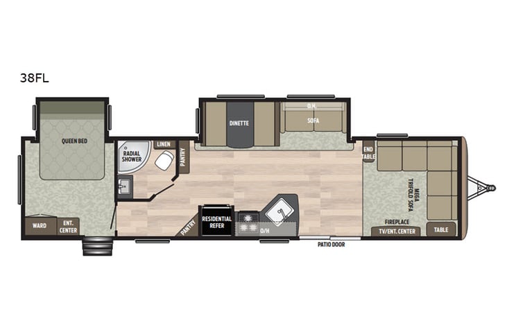 Representative floor plan provided by a trusted RVshare partner.