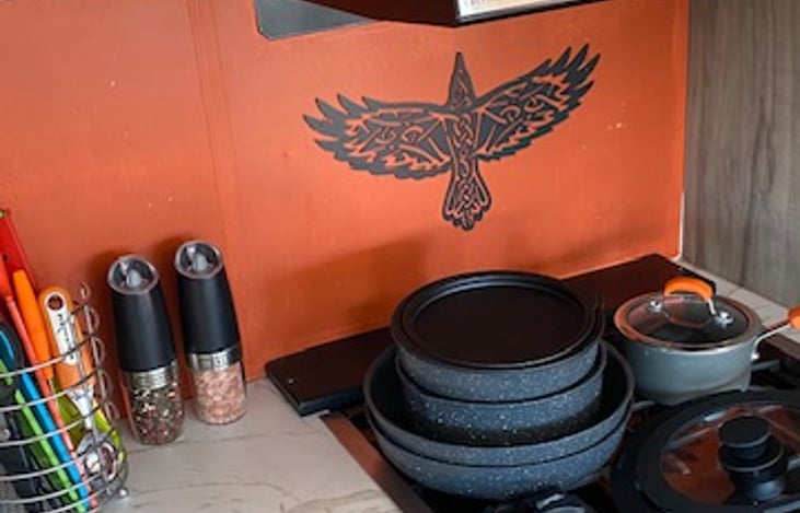 3 burner stove top and oven.