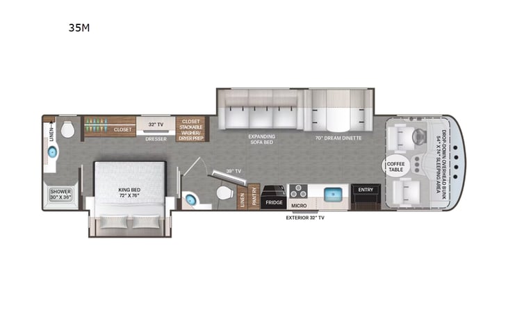 Representative floor plan provided by a trusted RVshare partner.