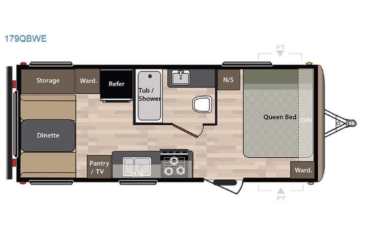 Representative floor plan provided by a trusted RVshare partner.
