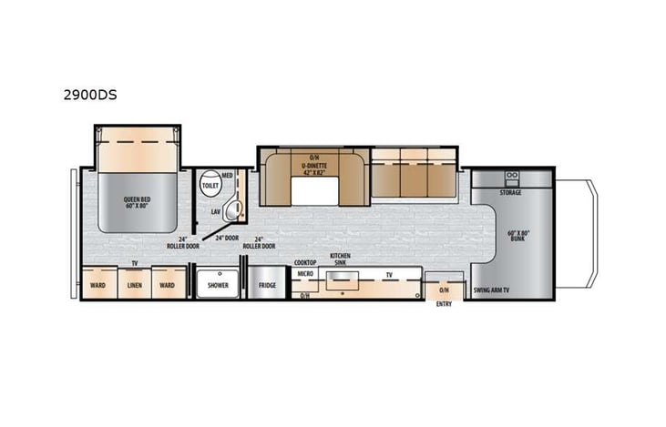 Representative floor plan provided by a trusted RVshare partner.