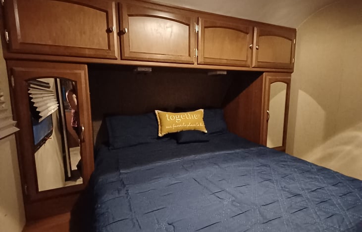 Queen Bed with upgraded comfortable mattress.