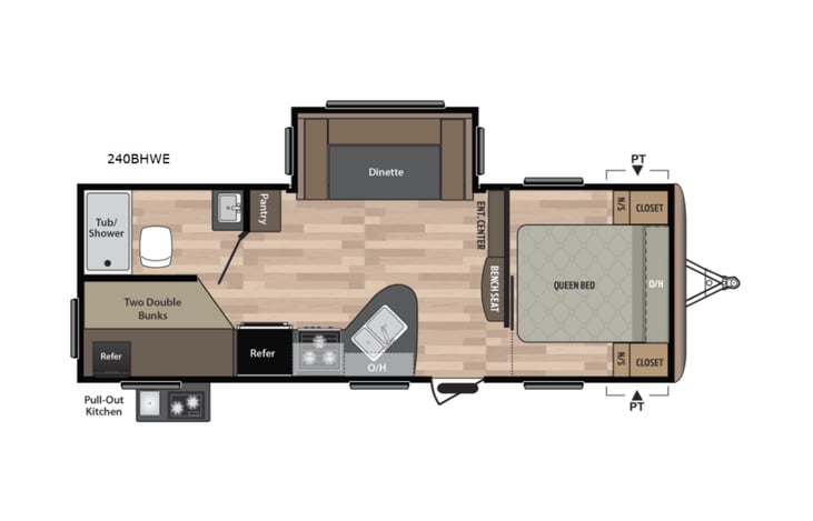 Representative floor plan provided by a trusted RVshare partner.