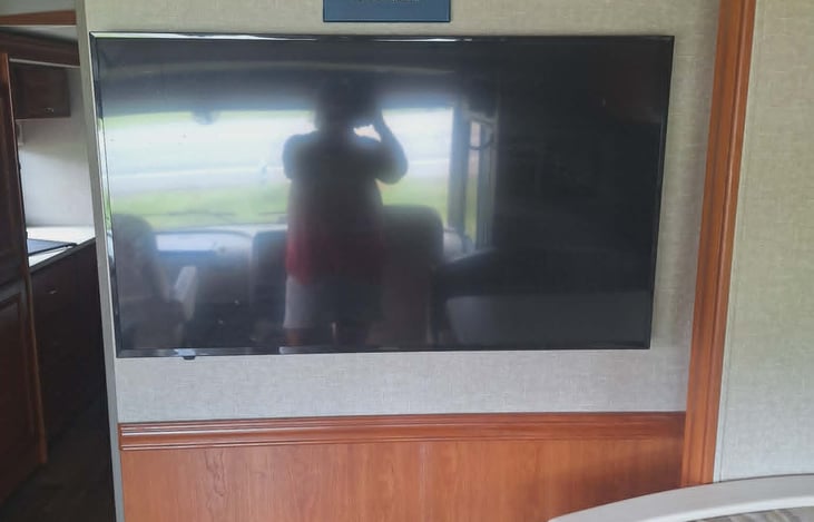 large tv in lounging area