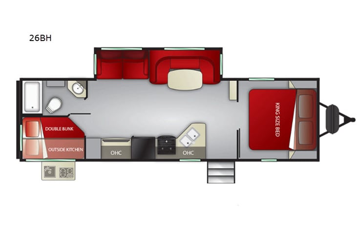 Representative floor plan provided by a trusted RVshare partner.