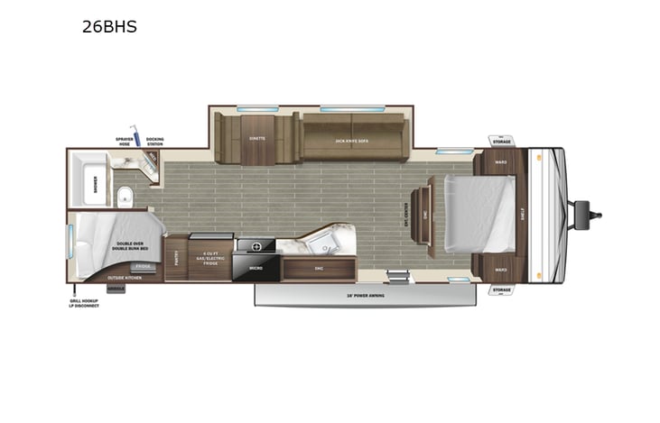 Representative floor plan provided by a trusted RVshare partner.