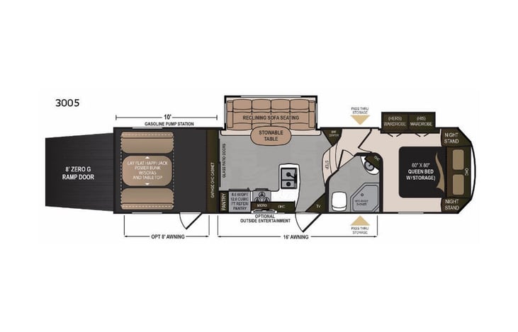 Representative floor plan provided by a trusted RVshare partner.