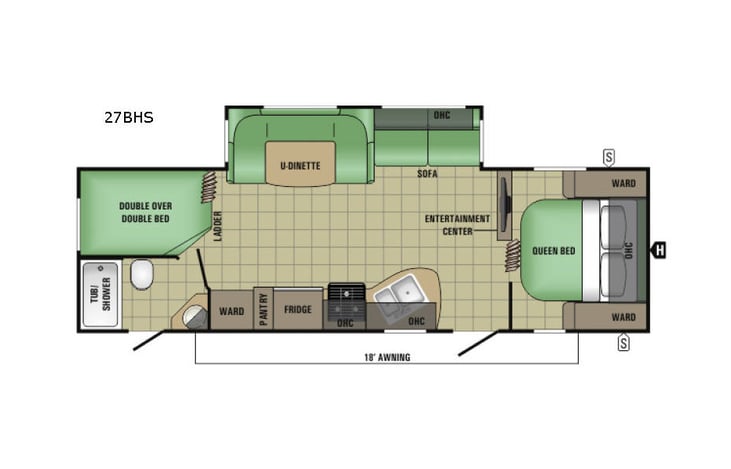 Representative floor plan provided by a trusted RVshare partner.