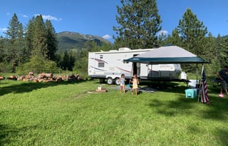 Montana Adventure Camper bunk house & slide out.
