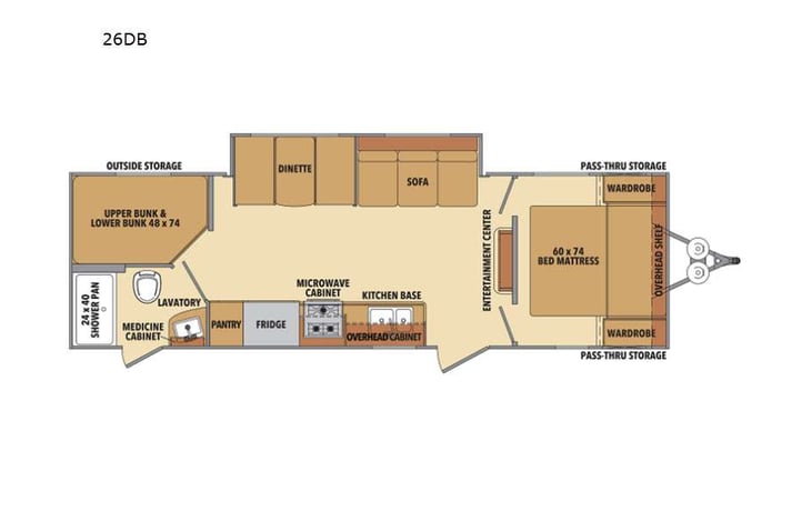 Representative floor plan provided by a trusted RVshare partner.