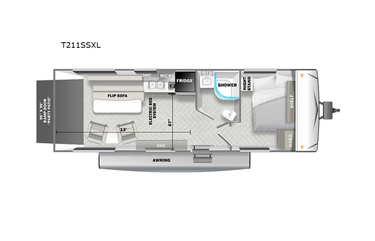 Representative floor plan provided by a trusted RVshare partner.