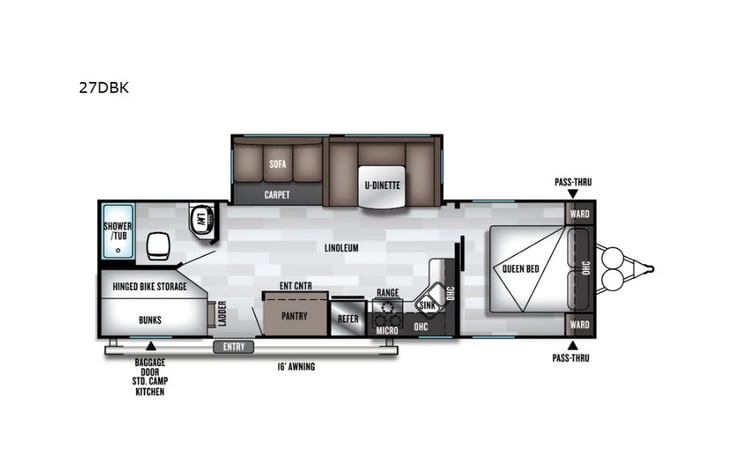 Representative floor plan provided by a trusted RVshare partner.