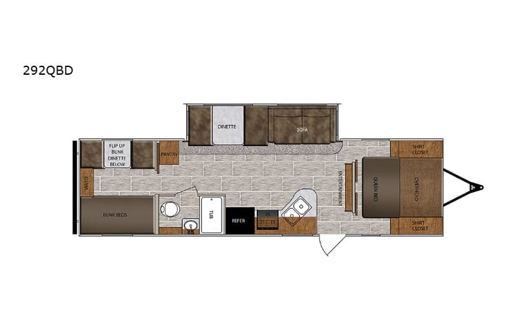 Representative floor plan provided by a trusted RVshare partner.
