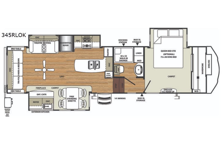Representative floor plan provided by a trusted RVshare partner.