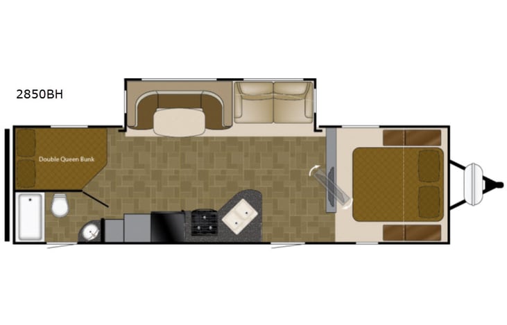 Representative floor plan provided by a trusted RVshare partner.