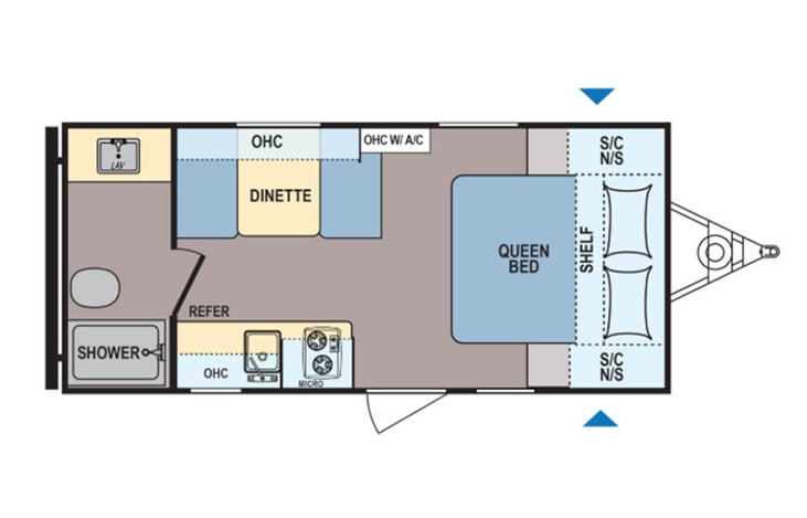 Representative floor plan provided by a trusted RVshare partner.