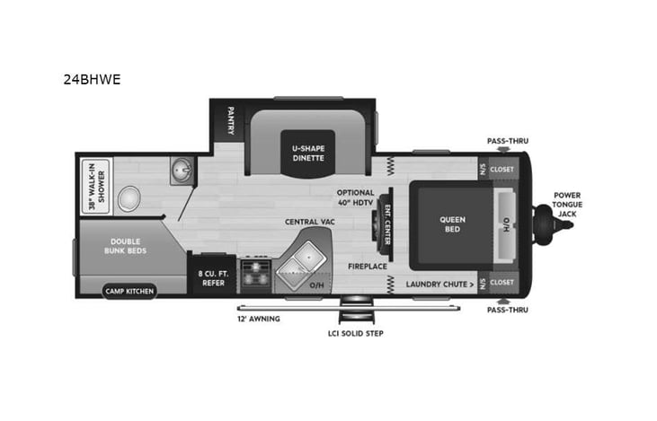 Representative floor plan provided by a trusted RVshare partner.