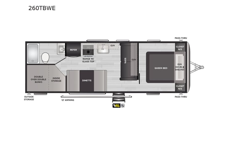 Representative floor plan provided by a trusted RVshare partner.