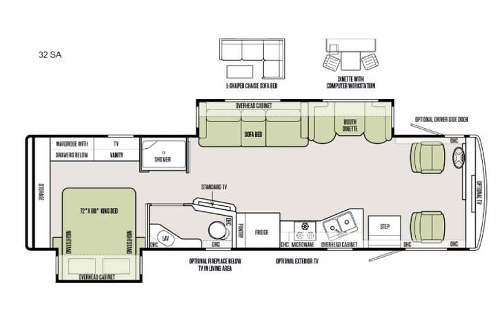 Representative floor plan provided by a trusted RVshare partner.