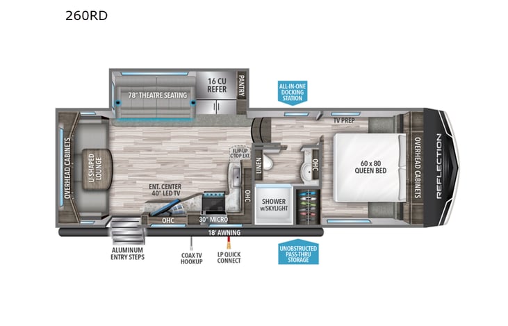 Representative floor plan provided by a trusted RVshare partner.