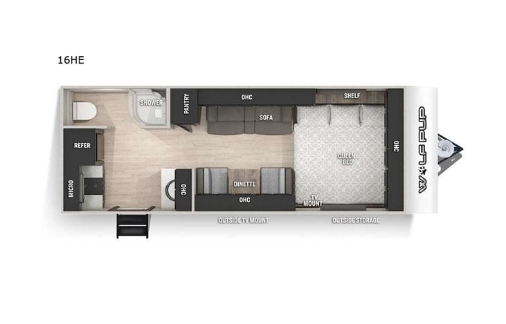 Representative floor plan provided by a trusted RVshare partner.
