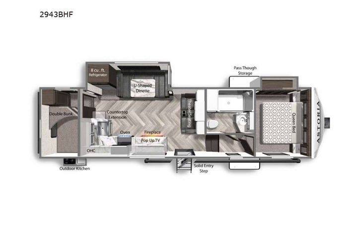Representative floor plan provided by a trusted RVshare partner.