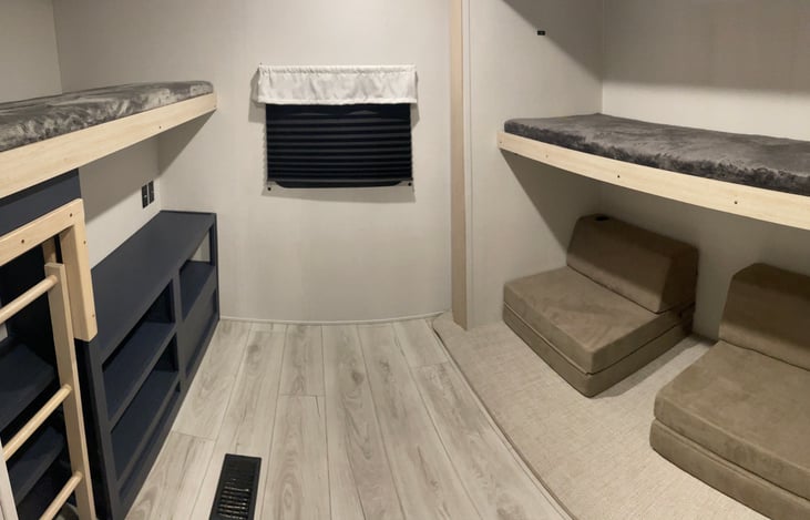 Bunkhouse with door to separate from main living area.