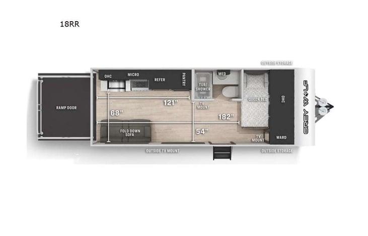 Representative floor plan provided by a trusted RVshare partner.