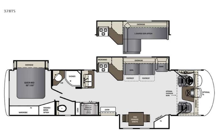 Representative floor plan provided by a trusted RVshare partner.