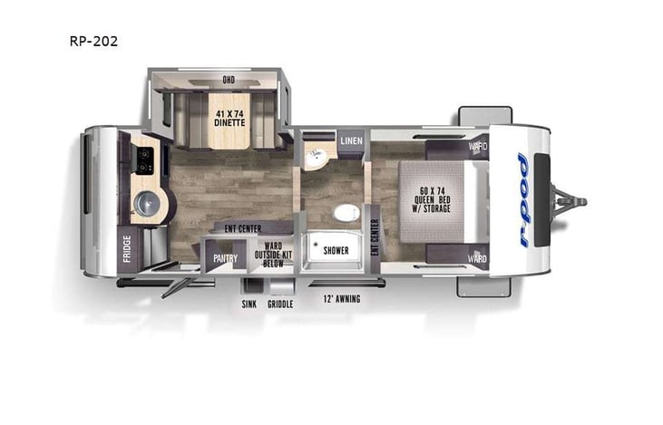 Representative floor plan provided by a trusted RVshare partner.