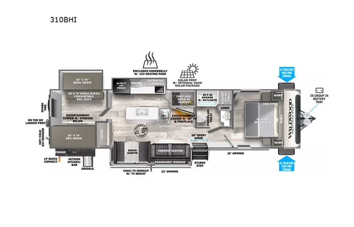 Representative floor plan provided by a trusted RVshare partner.