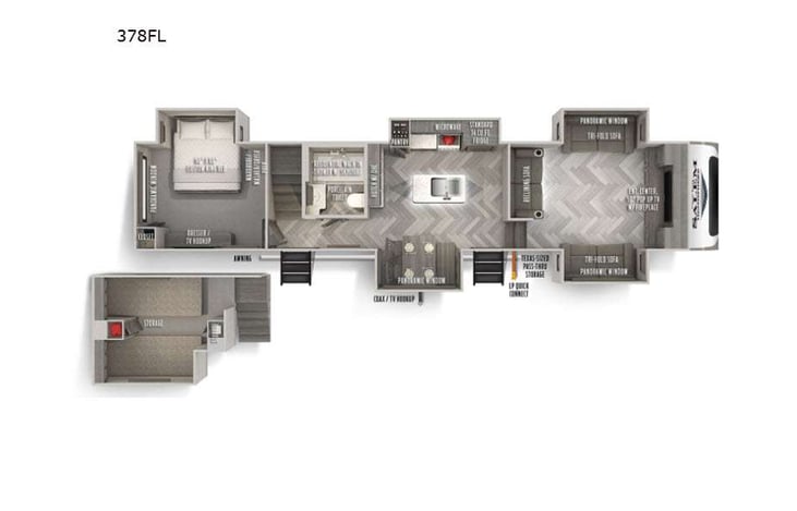 Representative floor plan provided by a trusted RVshare partner.
