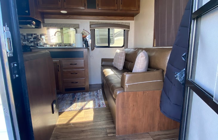 View from the door walking into trailer.