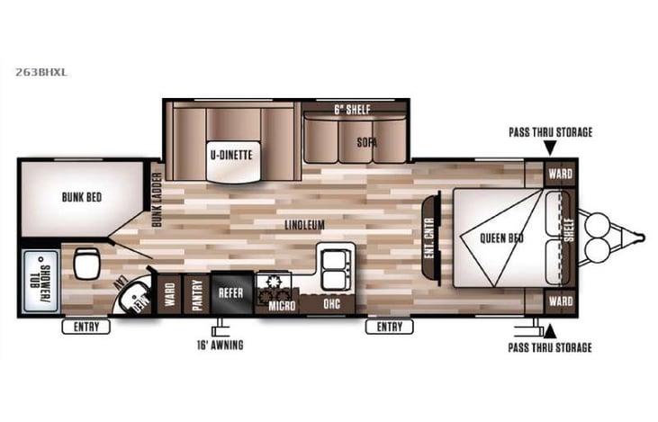 Representative floor plan provided by a trusted RVshare partner.