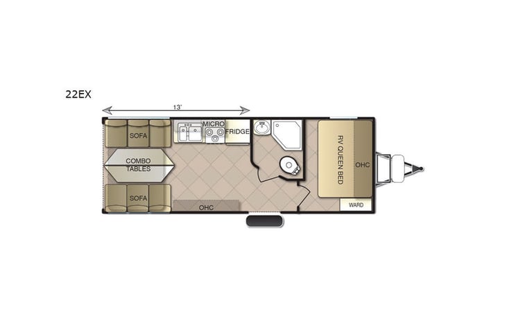 Representative floor plan provided by a trusted RVshare partner.