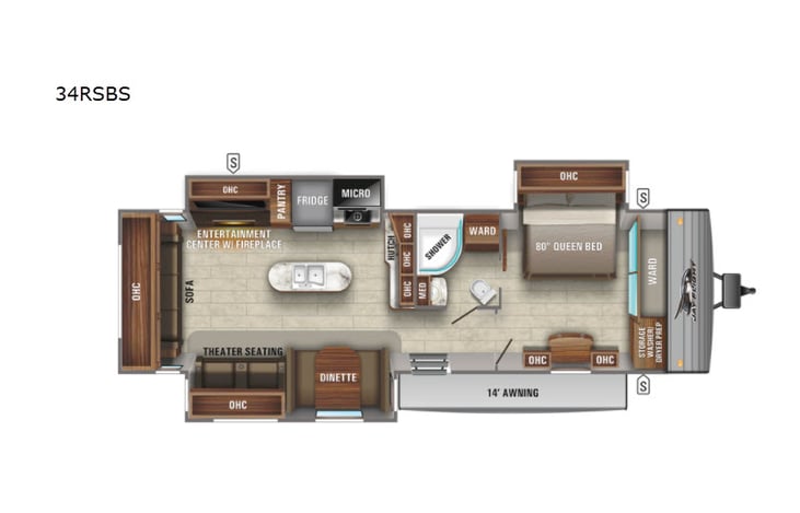 Representative floor plan provided by a trusted RVshare partner.