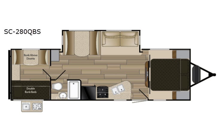 Representative floor plan provided by a trusted RVshare partner.