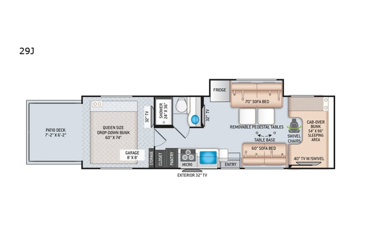 Representative floor plan provided by a trusted RVshare partner.