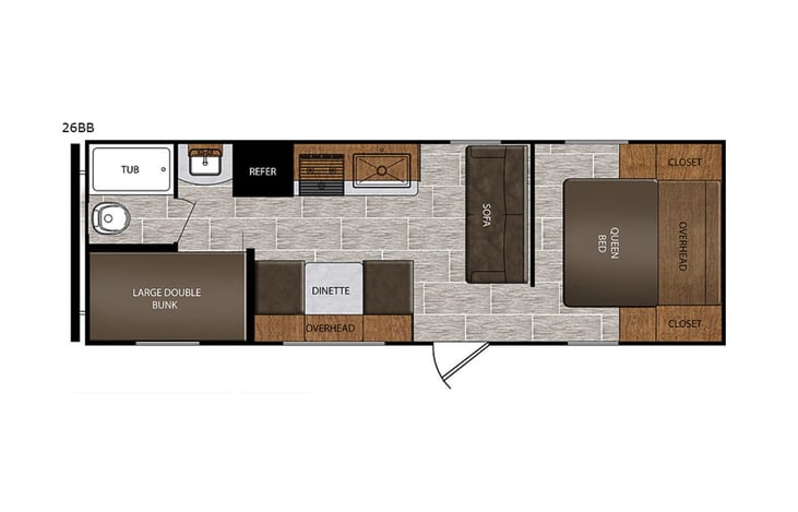 Representative floor plan provided by a trusted RVshare partner.