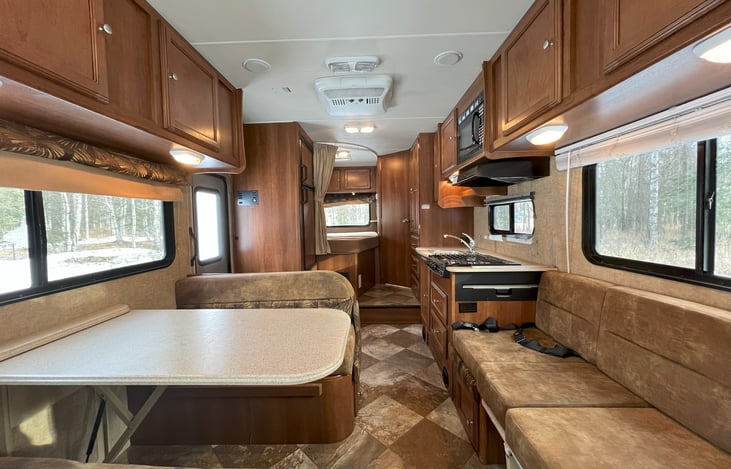 Looking back from cab.