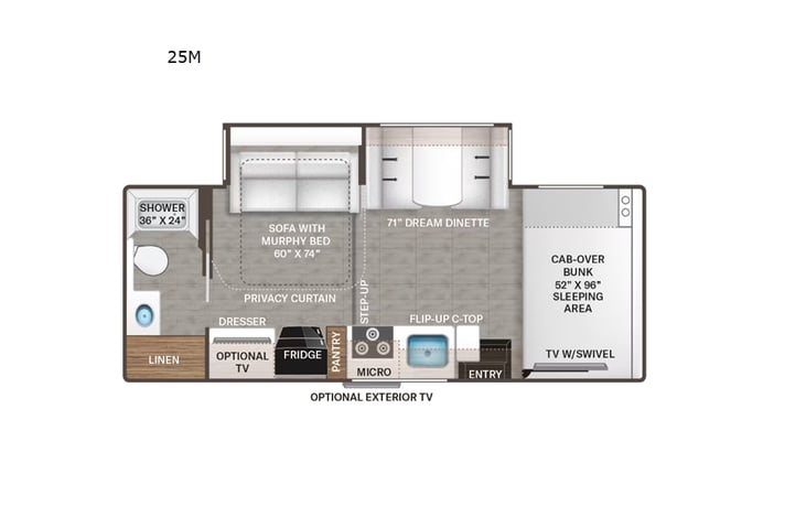 Representative floor plan provided by a trusted RVshare partner.