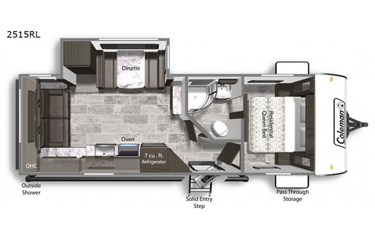 Representative floor plan provided by a trusted RVshare partner.