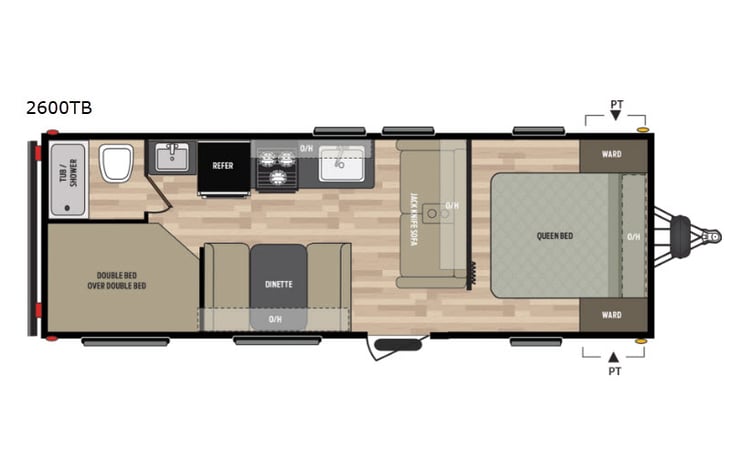 Representative floor plan provided by a trusted RVshare partner.