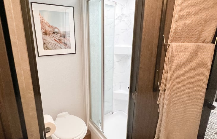 We include six large bath towels, as well as hand and face towels for your trip.