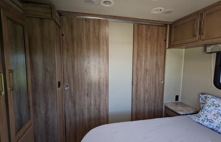 Queen bedroom, doors closed