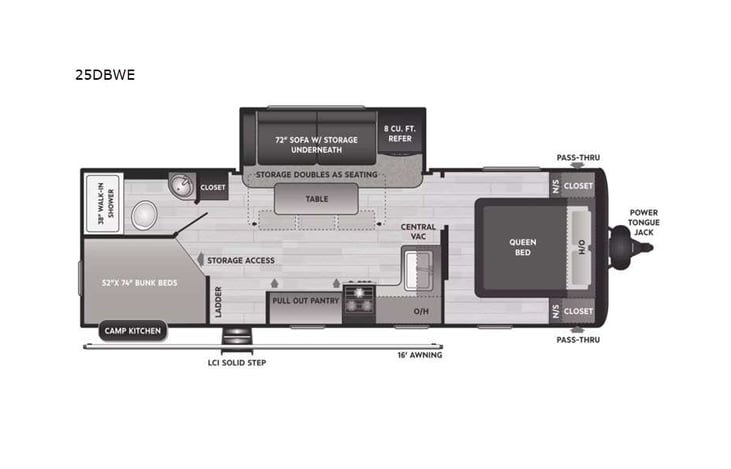 Representative floor plan provided by a trusted RVshare partner.
