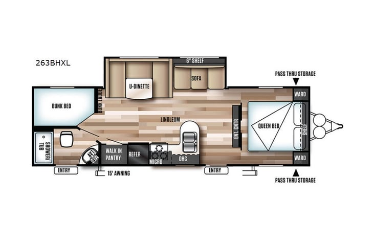 Representative floor plan provided by a trusted RVshare partner.