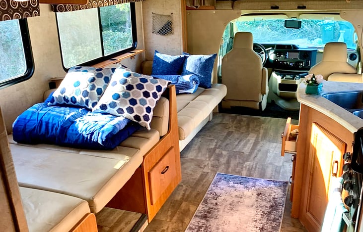 Living area converted into sleeping area