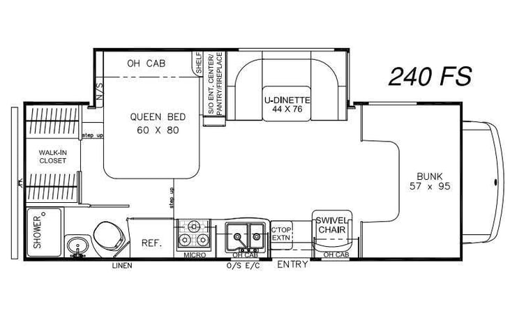 Representative floor plan provided by a trusted RVshare partner.