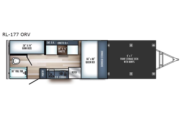 Representative floor plan provided by a trusted RVshare partner.